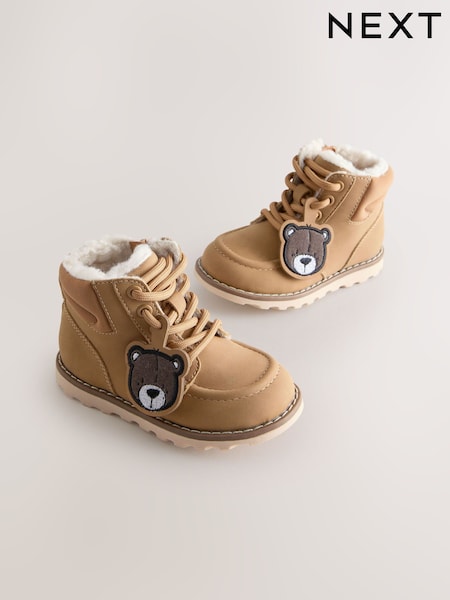 Tan Brown Bear Lace-Up Boots (F27490) | £26 - £30
