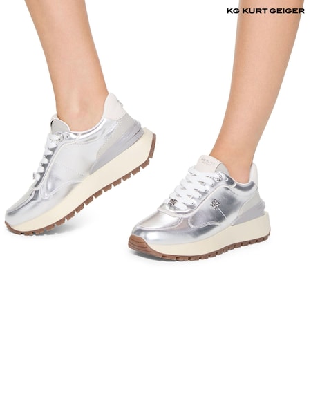 KG Kurt Geiger Silver Louisa Trainers (F27535) | £119