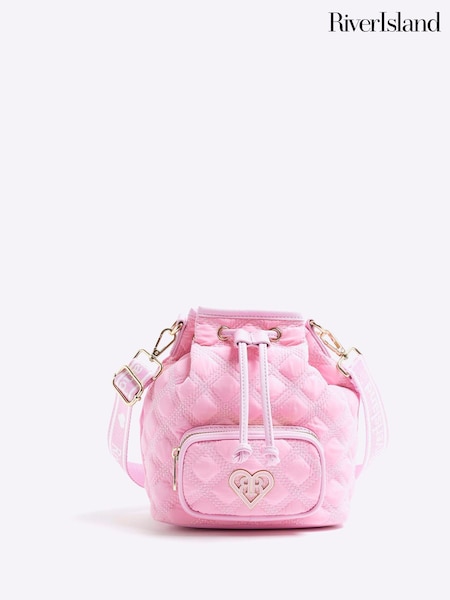 River Island Pink Girls Nylon Bucket Bag (F27702) | £22