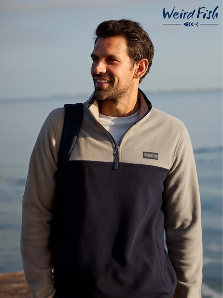 Weird Fish Black Tristan Colour Block Microfleece (F27747) | £55