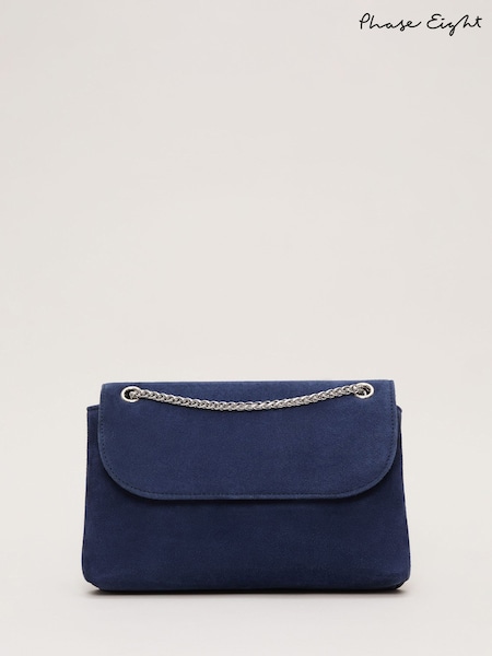 Phase Eight Blue Suede Clutch Bag (F27836) | £85