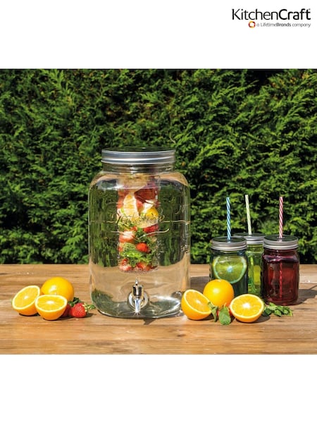 Kitchencraft Clear Large Glass Drinks Dispenser with Tap and Infuser (F27893) | £51
