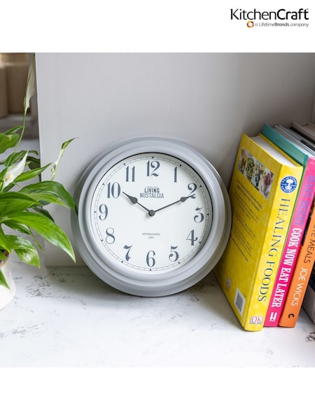 Kitchencraft Grey French Wall Clock Nostalgia Style (F27915) | £38