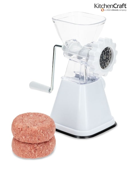 Kitchencraft White Heavy-Duty Manual Meat Grinder Machine (F27918) | £33