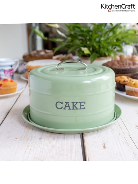 Kitchencraft Green Vintage-Style Round Airtight Cake Storage Tin (F27920) | £35