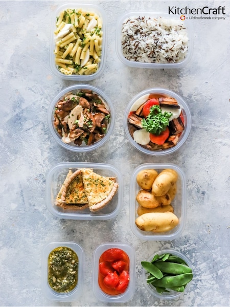 Kitchencraft Set of 50 Blue Plastic Reusable Meal Prep Container (F27941) | £47