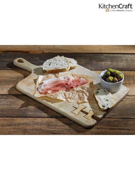 Kitchencraft Brown Wooden Serving and Chopping Board with Handle (F27945) | £39