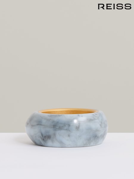 Reiss Gold Tone Ciara Curve Marble Bangle (F27972) | £98