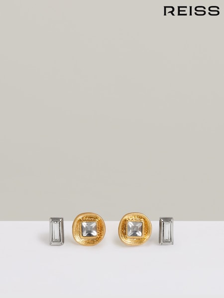 Reiss Grey Micro Curve Studs Earrings 2 Pack (F27973) | £48