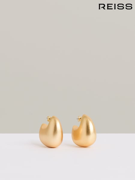 Reiss Gold Tone Calla Curve Scoop Earrings (F27987) | £58