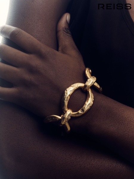 Reiss Gold Tone Monika Molten Link Bracelet (F27998) | £88