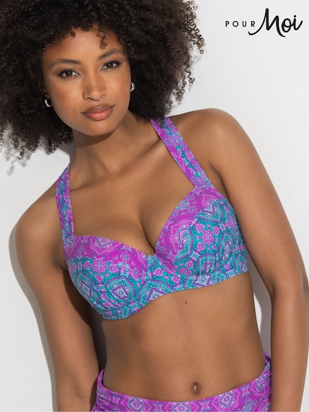 Pour Moi Blue Padded Venice Beach Bikini Top (F28030) | £38