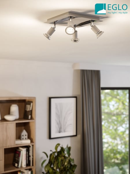 Eglo Chrome Sarria 4-Light Square Spotlight (F28155) | £65