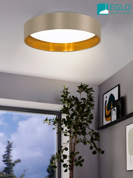 Eglo White Maserlo 2 LED Fabric Ceiling Light (F28181) | £59