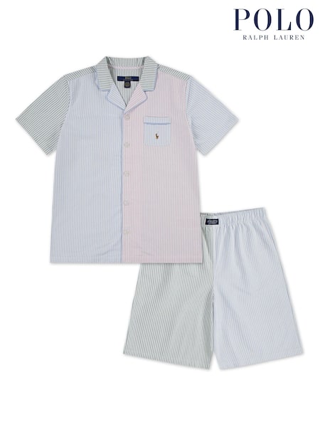 Polo Ralph Lauren Blue 100% Cotton T-Shirt and Shorts Pyjamas Set (F28195) | £80
