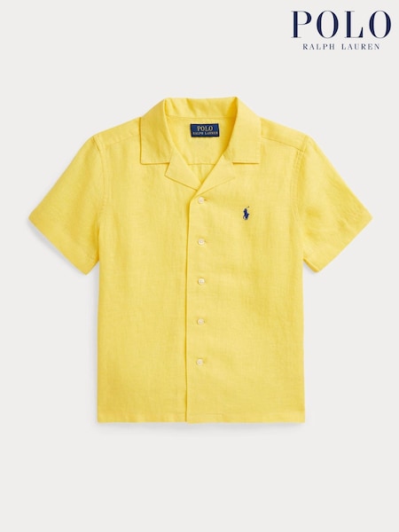 Polo Ralph Lauren Yellow Boys Linen Camp Collar Linen Shirt (F28452) | £79