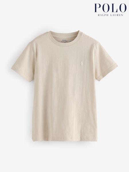 Polo Ralph Lauren Cream Boys Jersey Crewneck T-Shirt (F28459) | £45