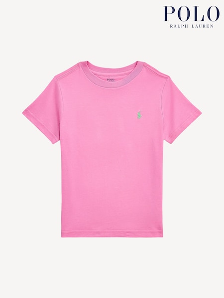 Polo Ralph Lauren Pink Boys Jersey Crewneck T-Shirt (F28469) | £45