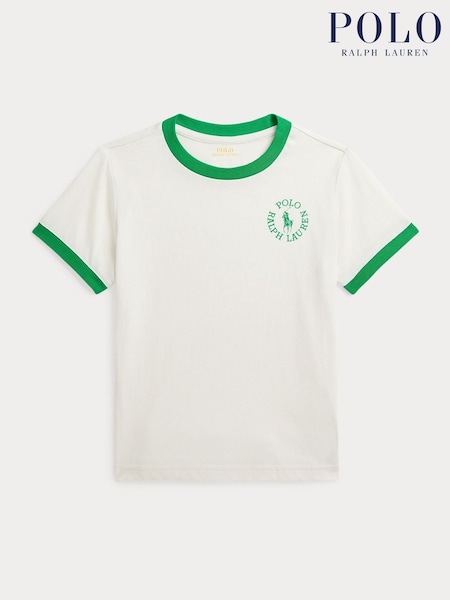 Polo Ralph Lauren Grey Lauren Boys Logo Jersey Ringer T-Shirt (F28484) | £45 - £49