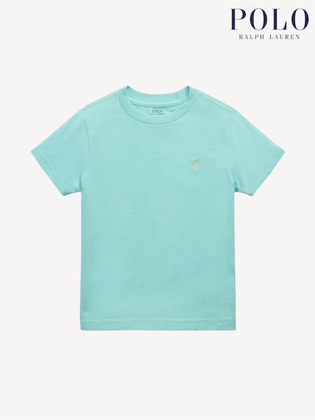 Polo Ralph Lauren Teal Blue Boys Jersey Crewneck T-Shirt (F28491) | £45