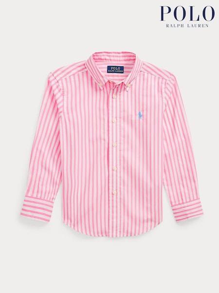 Polo Ralph Lauren Pink Boys Plaid Checked Cotton Poplin Shirt (F28533) | £75 - £79