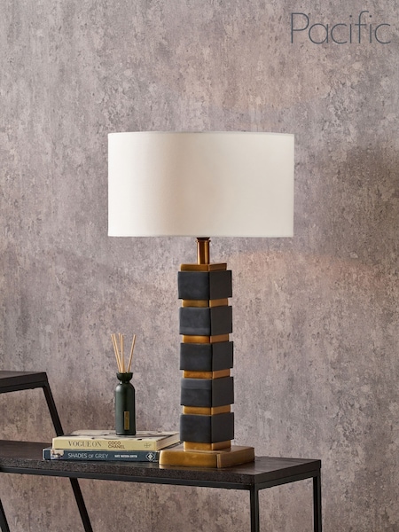 Pacific Lifestyle Black Maximo Cube Design Table Lamp (F28572) | £165