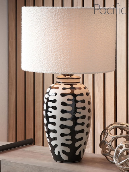 Pacific Lifestyle Black Elkorn Tall Coral Ceramic Table Lamp (F28583) | £150
