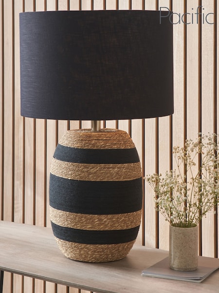 Pacific Lifestyle Black Kalutara Sea Grass Tall Table Lamp (F28593) | £210