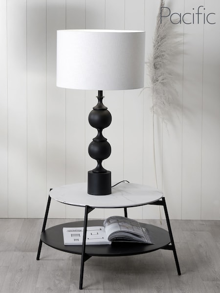 Pacific Lifestyle Black Asilah Aluminium Tall Footed Table Lamp (F28599) | £185