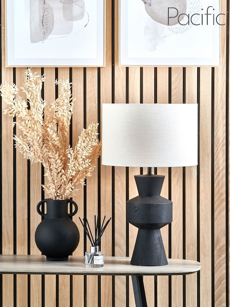 Pacific Lifestyle Black Koa Mango Wood Contemporary Table Lamp (F28604) | £150