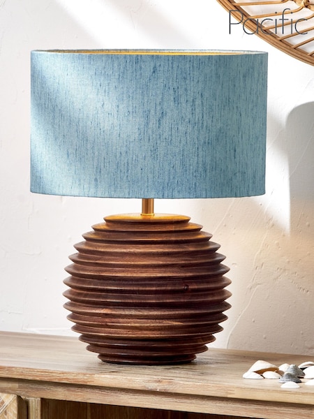 Pacific Lifestyle Brown Pembury Wood Table Lamp (F28608) | £130