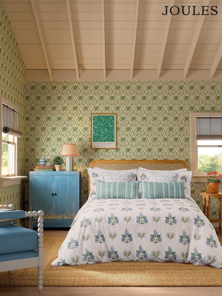 Joules Blue Chintz Floral Duvet Cover and 100% Cotton Pillowcase Set (F28617) | £65 - £105