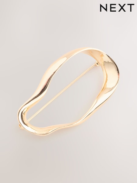 Gold Tone Organic Shaped Brooch (F28771) | £8