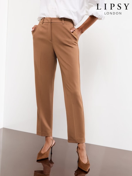 Lipsy Camel Tailored Tapered Trousers (F28773) | £36