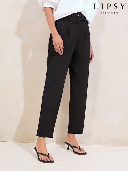Lipsy Black Barrel Leg Trousers (F28776) | £0