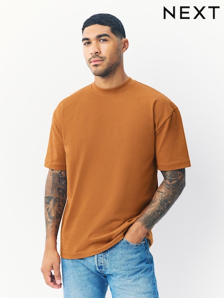 Amber Yellow Relaxed Fit Heavyweight T-Shirt (F28781) | £16