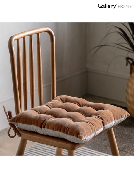 Gallery Home Brown Cotton Velvet Seatpad (F28789) | £14