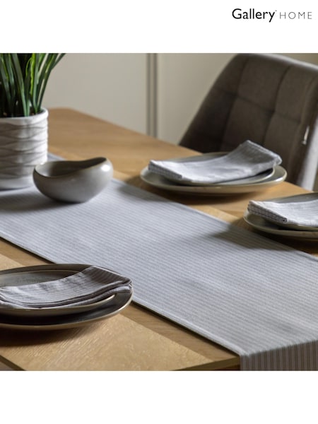 Gallery Home Grey Woven Striped Small Table Runner (F28798) | £15