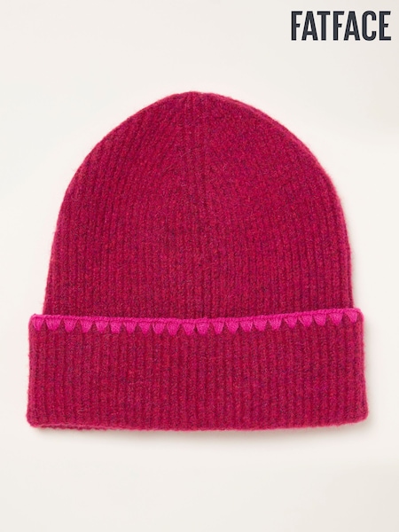 FatFace Pink Whipstitch Beanie (F28851) | £20