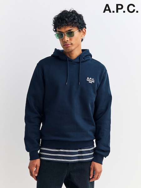 A.P.C. Blue Standard Rue Madame Hoodie (F28889) | £250