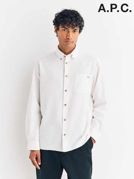 A.P.C. Cream Chemise Mateo Logo Shirt (F28904) | £200