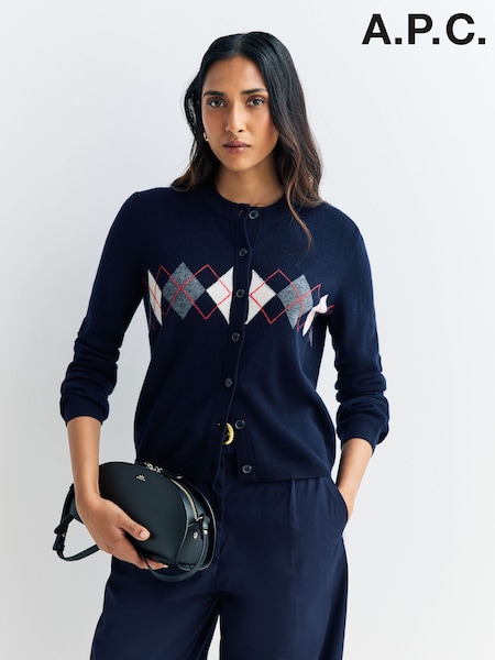 A.P.C. Blue Aria Cardigan (F28918) | £216