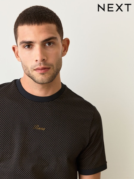 Bronze Jacquarded Pattern Smart T-Shirt (F28935) | £22