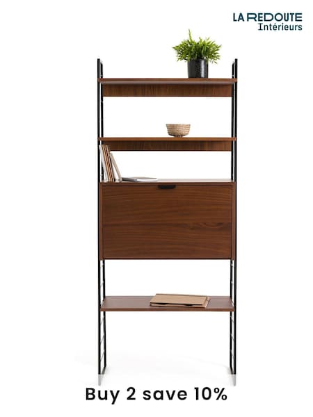 La Redoute Intérieurs Dark Wood Watford Vintage Metal Walnut Veneer Secretary Desk (F28950) | £635