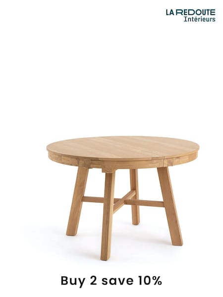 La Redoute Intérieurs Oak Zebarn Extendable Round 4 to 8 Seater Dining Table (F28958) | £975