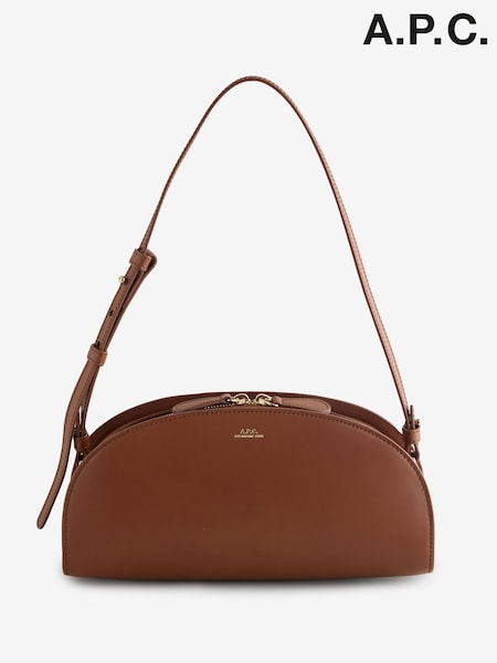 A.P.C. Brown Sac Demi-Lune Shoulder Bag (F29009) | £375