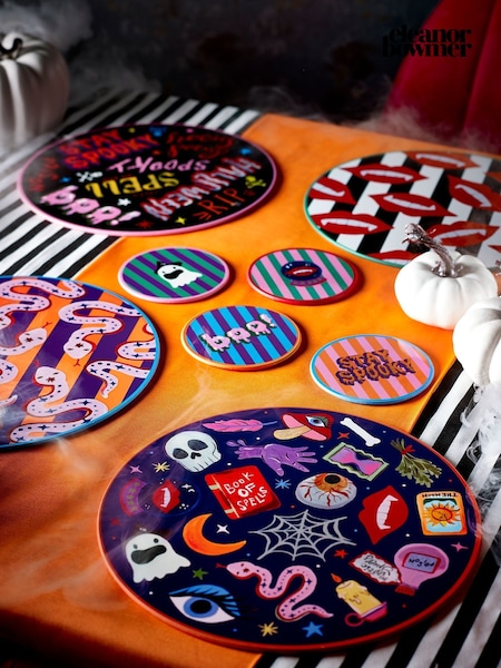 Eleanor Bowmer Multi Halloween Spooky Placemat & Coaster Set (F29229) | £40