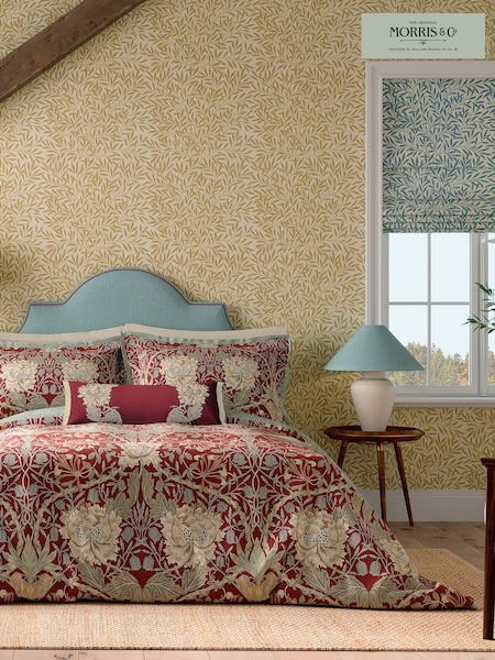 Morris & Co Red Gold Honeysuckle And Tulip Cushion (F29289) | £60