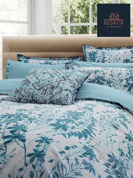 Bedeck of Belfast Teal Silver Mieko Cushion (F29306) | £45