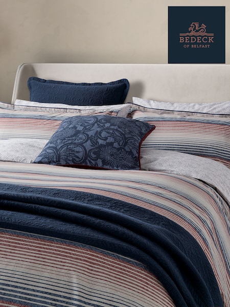 Bedeck of Belfast Navy Red Stafford Cushion (F29322) | £50